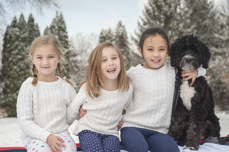 Children with Dog